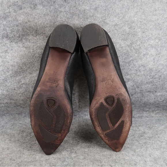 AGL Shoes Womens 38 Pump Loafers Patent Point Toe Leather Black Fashion Career - Picture 7 of 9